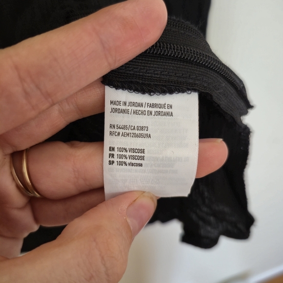 American Eagle Women’s Black Boho Tie Front Peplum Top – Size M - Picture 4 of 5